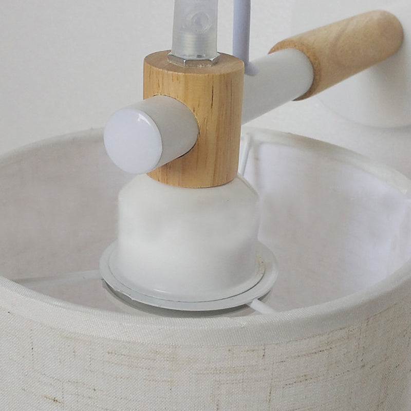 1 Bulb Cylinder Wall Mount Fixture Simple Stylish White Fabric Sconce Wall Lighting for Bedroom