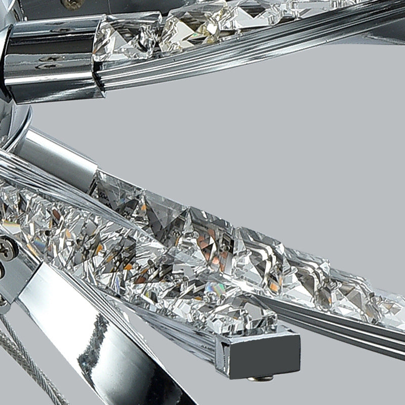 Sputnik Chandelier Pendant Light Nordic Crystal LED Chrome Hanging Pendant Lamp for Living Room