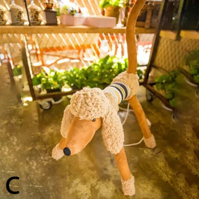 Stofftiere Stofflampenrestaurant 1 Kopf moderne süße Bodenbeleuchtung mit Trapezschatten