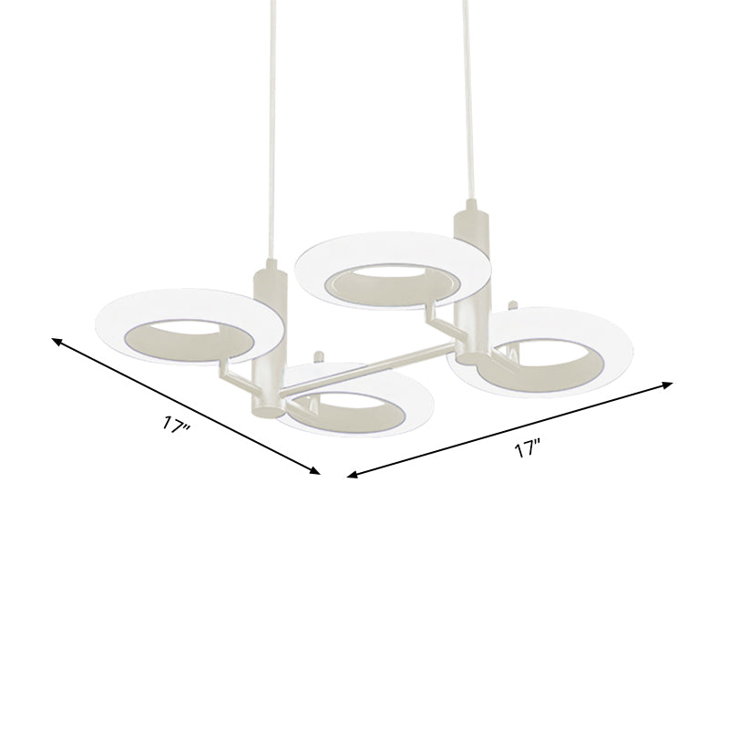 Zwart/wit/bruine donuthangende lampkit Modern 3/4-head acryl kroonluchter hanger in warm/wit licht