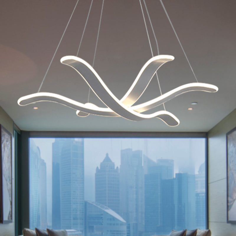 Large/Small Acrylic Ceiling Pendant Contemporary 1 Light White Chandelier in White/Warm/Natural Light