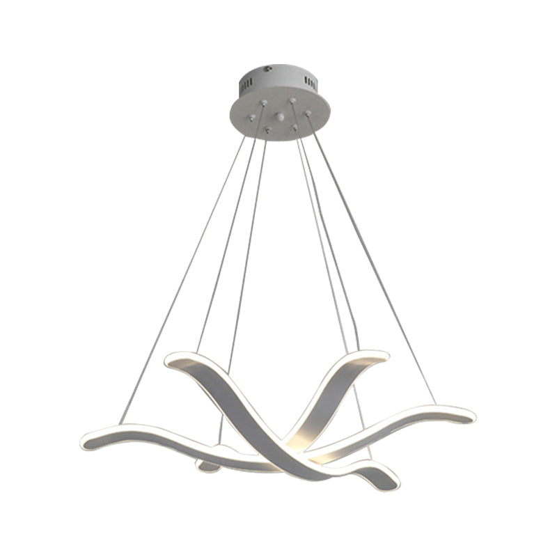 Large/Small Acrylic Ceiling Pendant Contemporary 1 Light White Chandelier in White/Warm/Natural Light