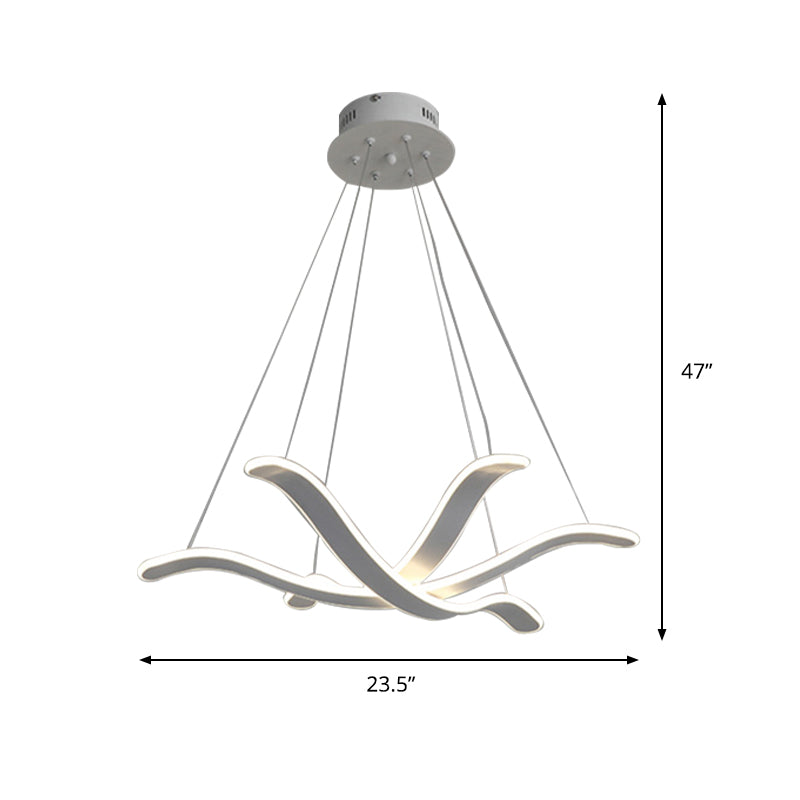 Large/Small Acrylic Ceiling Pendant Contemporary 1 Light White Chandelier in White/Warm/Natural Light