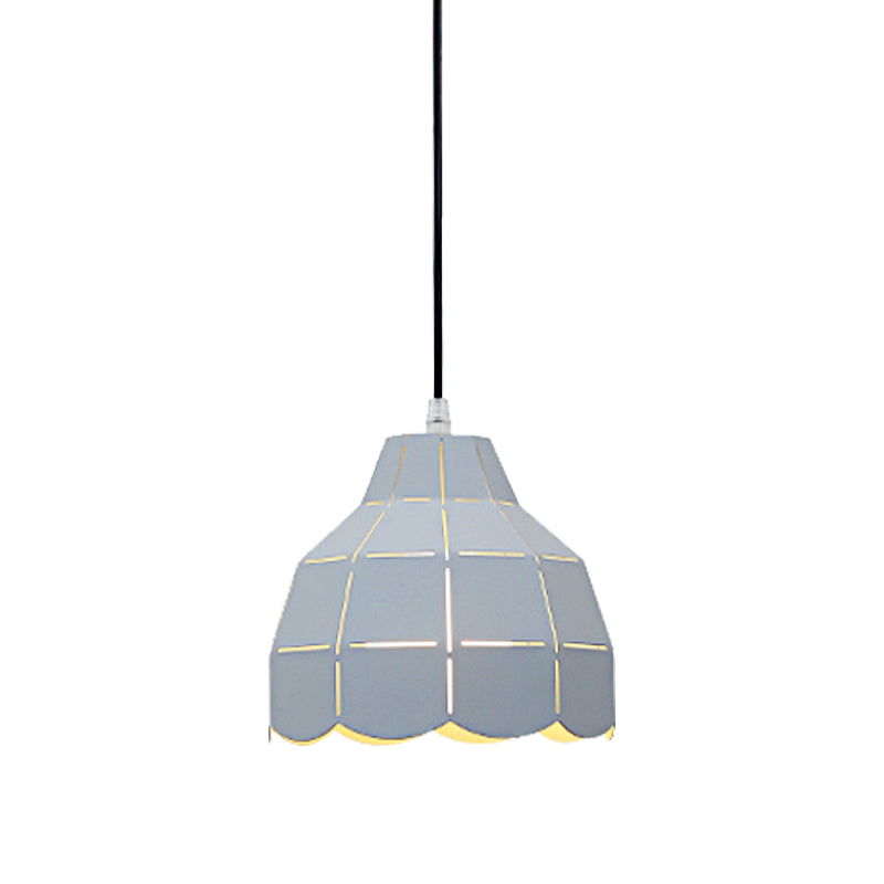 Black/Gray/White/Yellow/Blue Folded Pendant Light Modern Nordic Metal 1 Light Dining Room Hanging Lamp