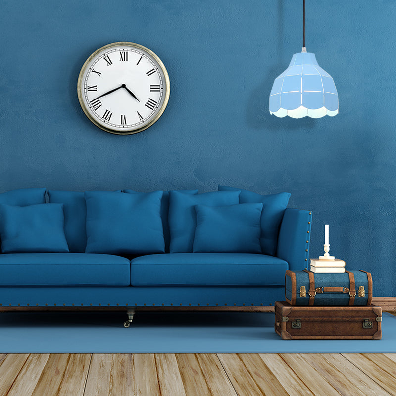 Black/Gray/White/Yellow/Blue Folded Pendant Light Modern Nordic Metal 1 Light Dining Room Hanging Lamp