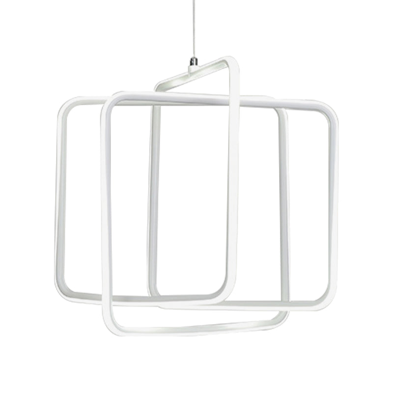 Minimalistisch vierkante LED kroonluchter licht acryl eetkamer drop hanger in warm/wit licht