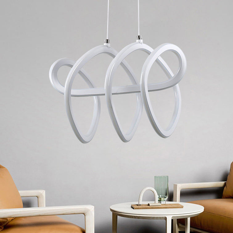 1 Light LED Dining Room Ceiling Pendant Acrylic Minimalist Chandelier in Warm/White Light