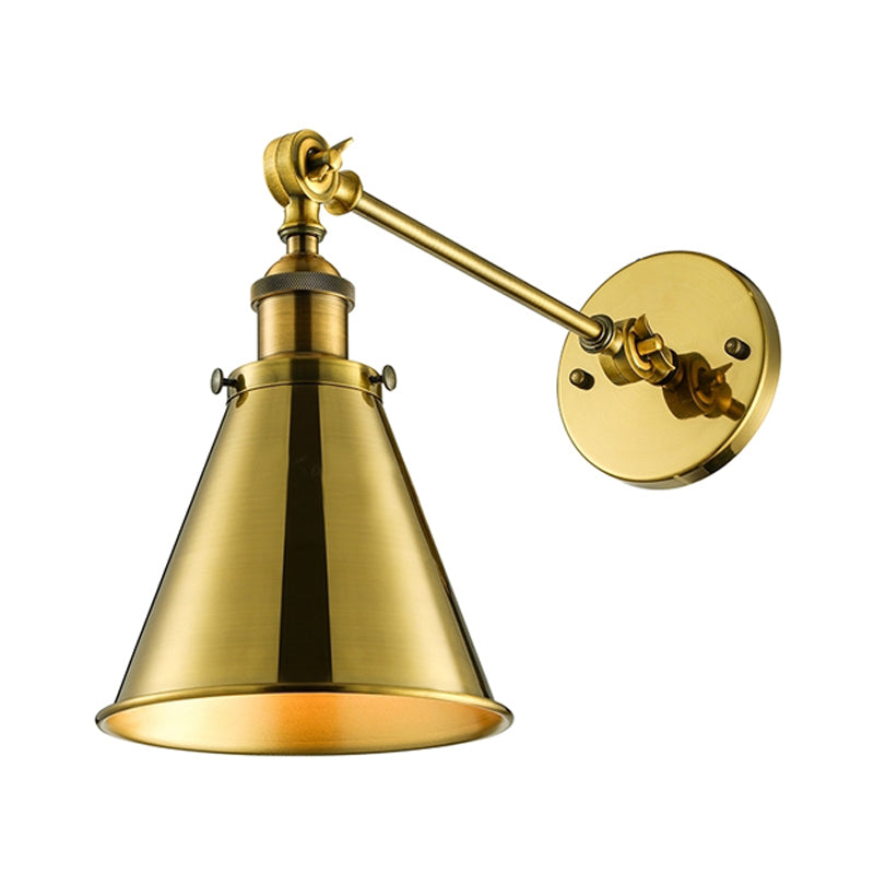 Éclairage mural de salon conical Metallique 1 Head Brass / Bronze Wall Mount Light