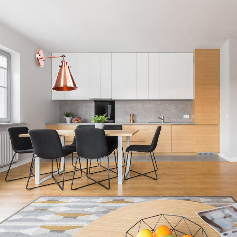 Iluminación de la sala de estar cónica Estilo industrial Metálico 1 Cabeza Luz de montaje de pared de latón/bronce