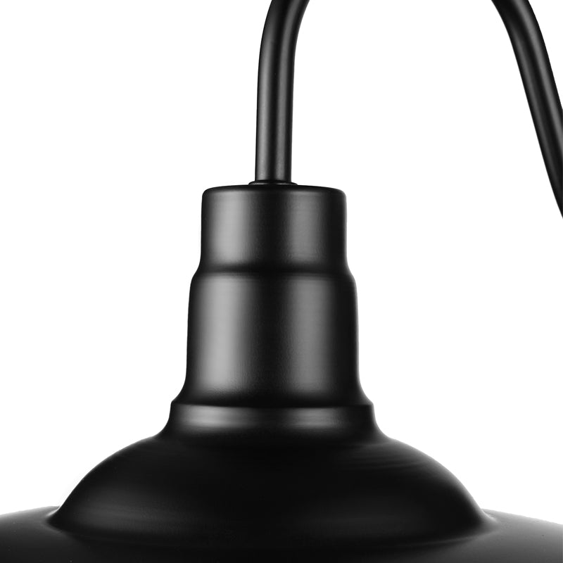 10"/14" W 1 Head Caged Sconce Light with Barn Shade and Gooseneck Arm Iron Restaurant Wall Mount Light in Black/White