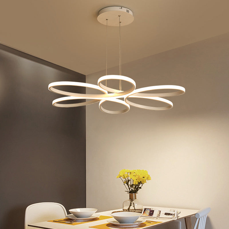 Acrylic Flower Chandelier Light Contemporary LED 23"/29"/35.5" Wide Ceiling Pendant in Warm/White Light
