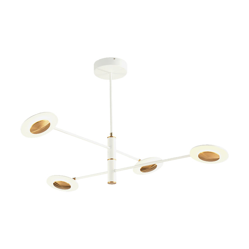 Lámpara de lámpara de discos de múltiples niveles metal y acrílico posmoderno 4/6/8 luces negras/blancas luz colgante para comedor