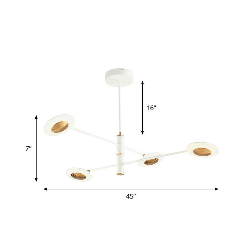 Lámpara de lámpara de discos de múltiples niveles metal y acrílico posmoderno 4/6/8 luces negras/blancas luz colgante para comedor