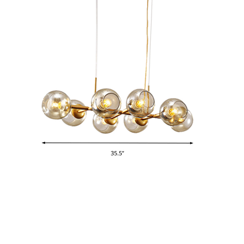 Radialer Kronleuchter leichter Post modernes Glas 8/12 Lichter Schwarz/Gold Deckenhängung Lampe