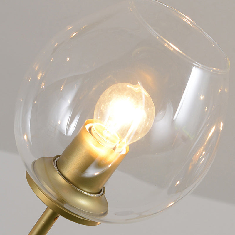 6/10 Lichter Kronleuchter modernistischer Gold Suspension Anhänger mit Blase Clear Glass Shade