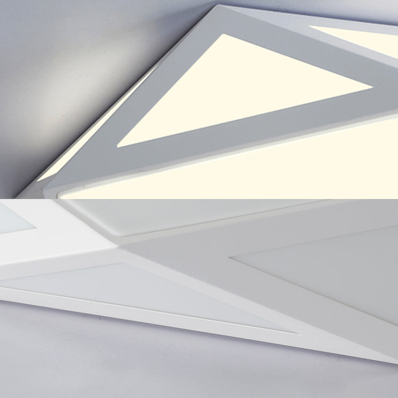 Black/White Pentagon Flush Ceiling Light with Acrylic Shade Simple LED Ceiling Mounted Light for Bedroom, 16.5"/20.5"/24.5" Dia
