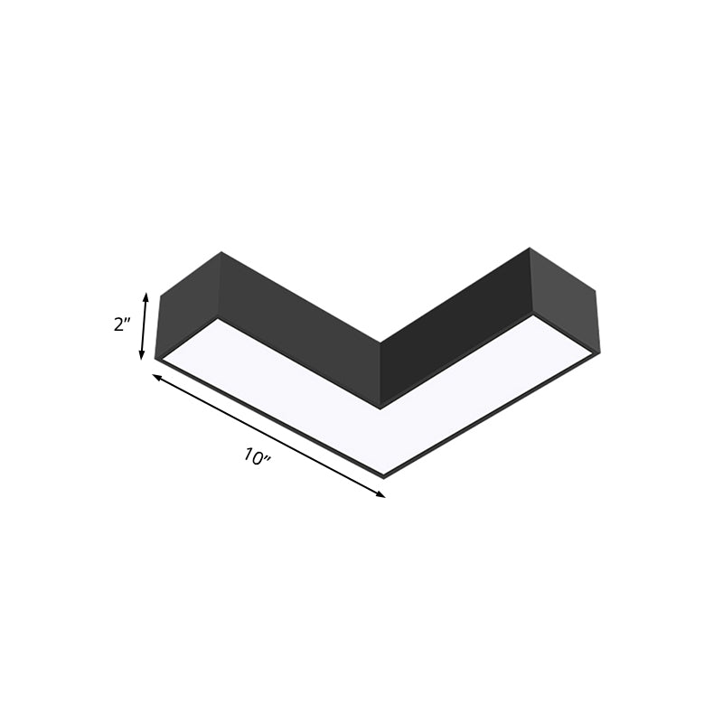 Arrow Metal Flush Mount Modern 10"/14" Wide Led White/Black Flush Ceiling Light for Office with Opaline Diffuser