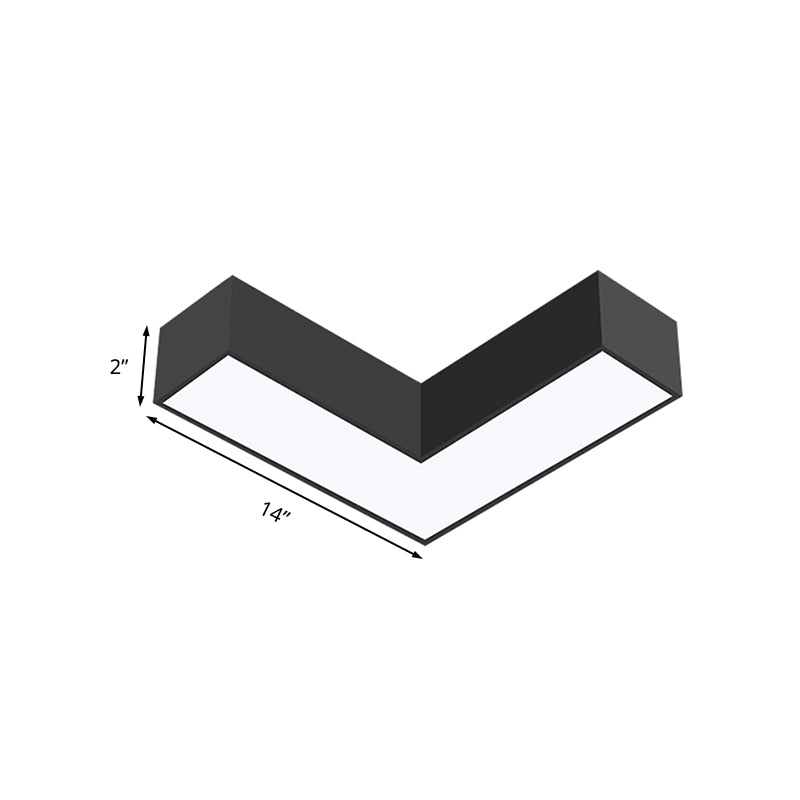 Arrow Metal Flush Mount Modern 10"/14" Wide Led White/Black Flush Ceiling Light for Office with Opaline Diffuser