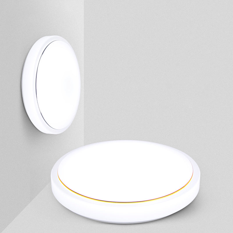 Goud/Zilver Drum Plafondinbouw Eenvoudige Metalen LED Inbouwlamp met Acryl Schaduw voor Gang in Warm/Wit, 7,5"/9"/12" Dia