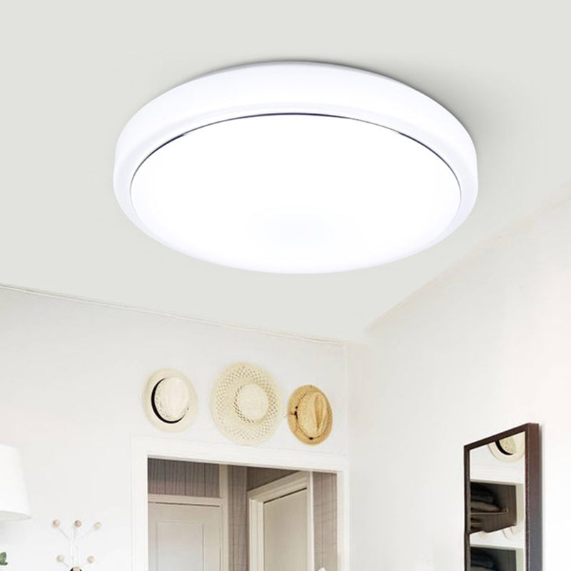 Goud/Zilver Drum Plafondinbouw Eenvoudige Metalen LED Inbouwlamp met Acryl Schaduw voor Gang in Warm/Wit, 7,5"/9"/12" Dia