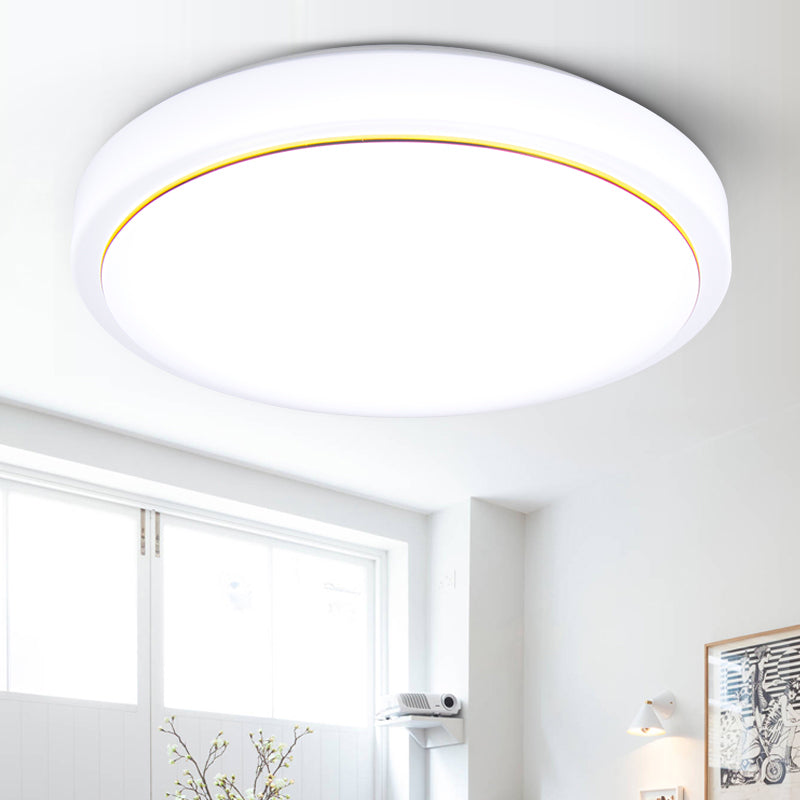 Goud/Zilver Drum Plafondinbouw Eenvoudige Metalen LED Inbouwlamp met Acryl Schaduw voor Gang in Warm/Wit, 7,5"/9"/12" Dia