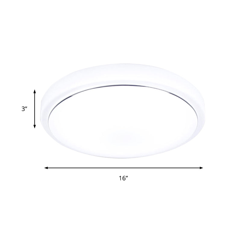 Goud/Zilver Drum Plafondinbouw Eenvoudige Metalen LED Inbouwlamp met Acryl Schaduw voor Gang in Warm/Wit, 7,5"/9"/12" Dia
