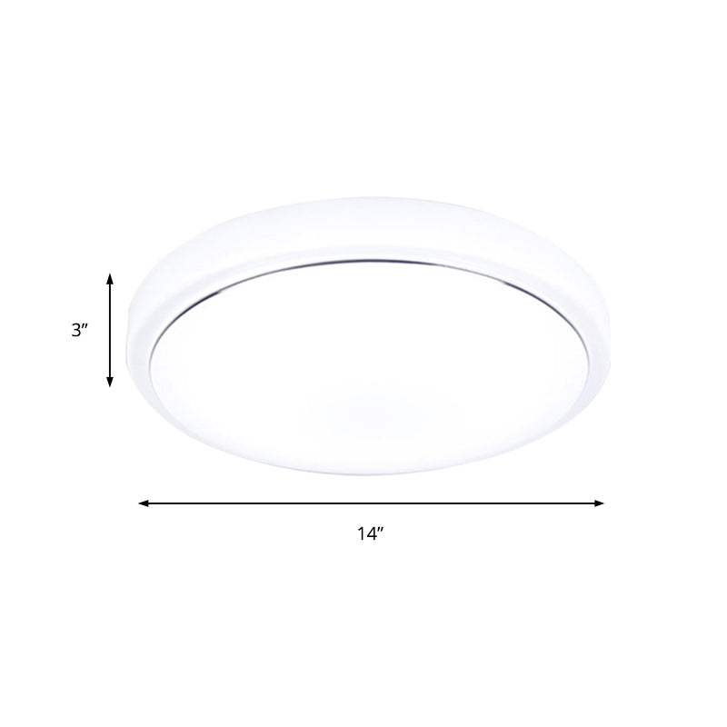 Goud/Zilver Drum Plafondinbouw Eenvoudige Metalen LED Inbouwlamp met Acryl Schaduw voor Gang in Warm/Wit, 7,5"/9"/12" Dia