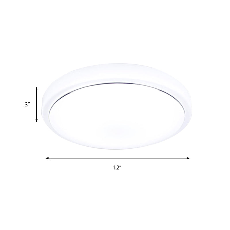 Goud/Zilver Drum Plafondinbouw Eenvoudige Metalen LED Inbouwlamp met Acryl Schaduw voor Gang in Warm/Wit, 7,5"/9"/12" Dia