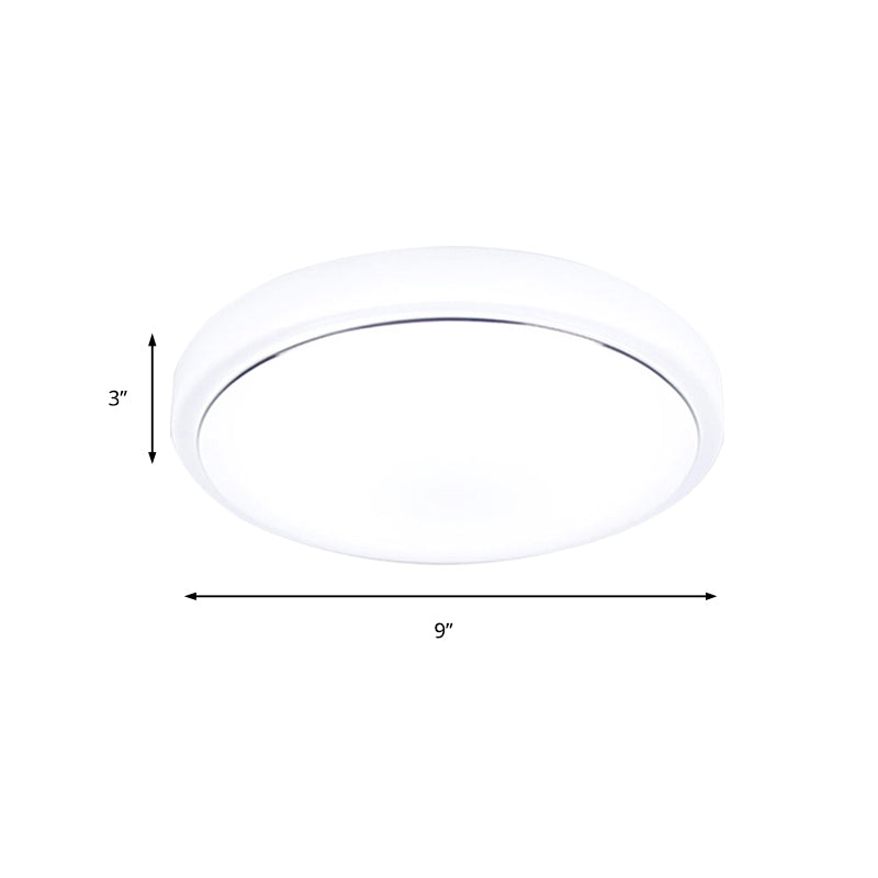 Goud/Zilver Drum Plafondinbouw Eenvoudige Metalen LED Inbouwlamp met Acryl Schaduw voor Gang in Warm/Wit, 7,5"/9"/12" Dia