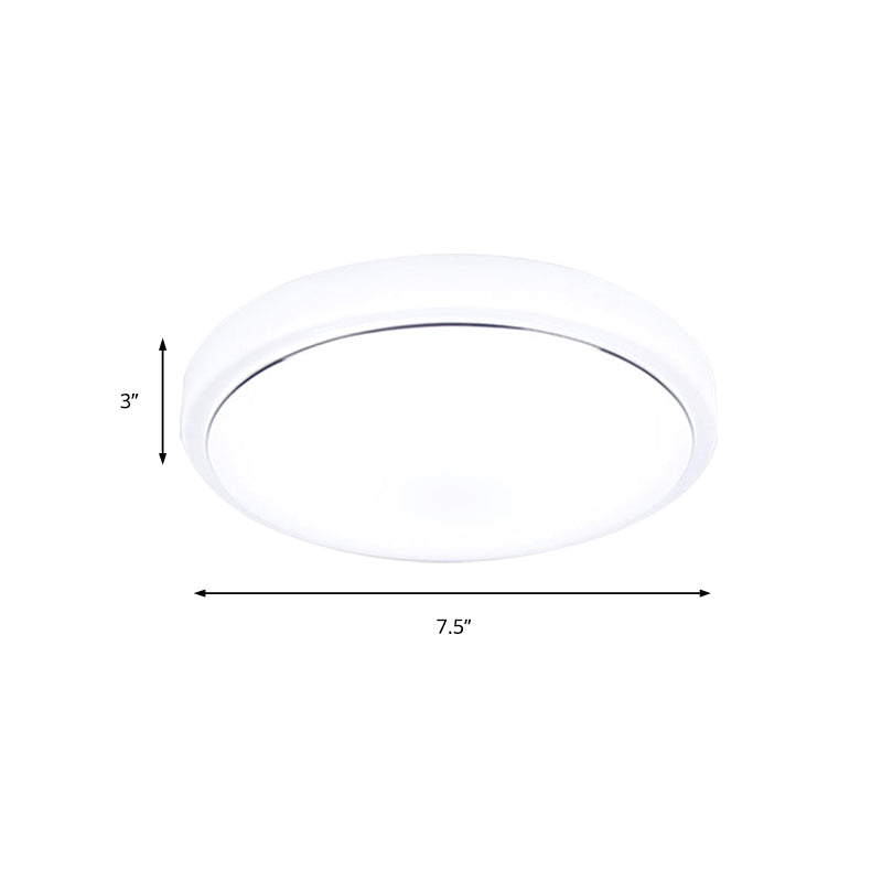 Goud/Zilver Drum Plafondinbouw Eenvoudige Metalen LED Inbouwlamp met Acryl Schaduw voor Gang in Warm/Wit, 7,5"/9"/12" Dia