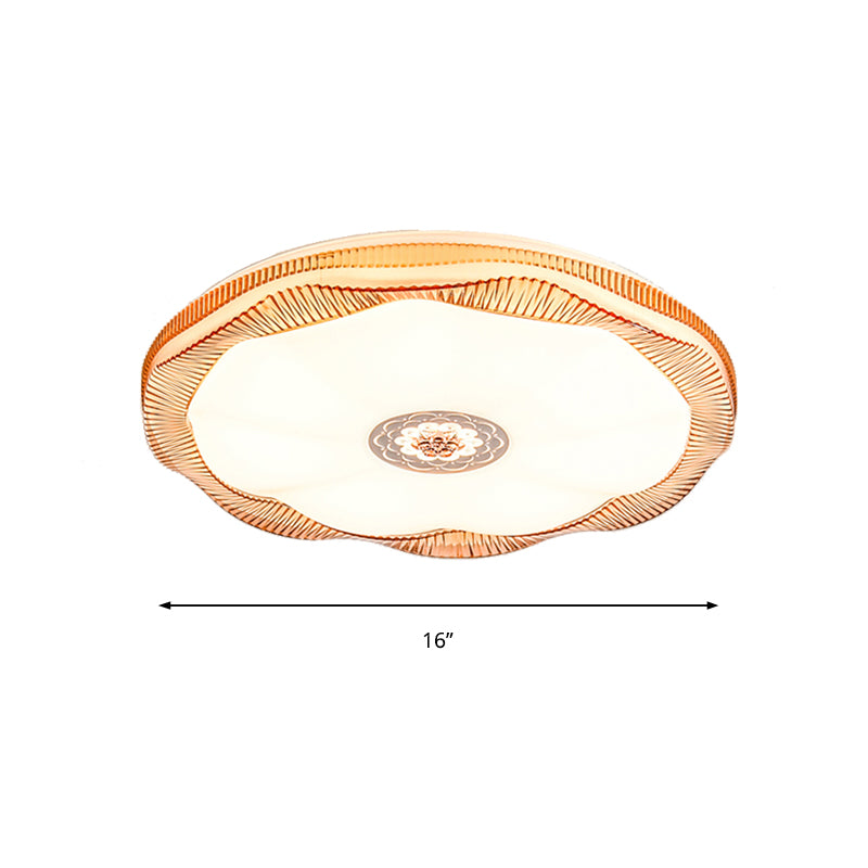 Blooming Flush Mount Light Modern Acrylic Shade White/Blue/Gold Ceiling Flush Mount for Bedroom in Warm/White, 16"/19.5" Wide