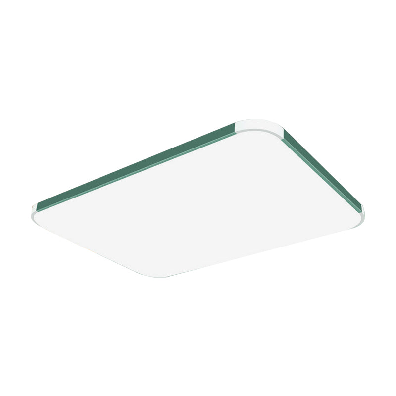 Geometric Flush Mount Lamp Macaron Acrylic Pink/Yellow/Blue LED Flush Mount Lamp, 12"/15"/17" Wide in White/Warm