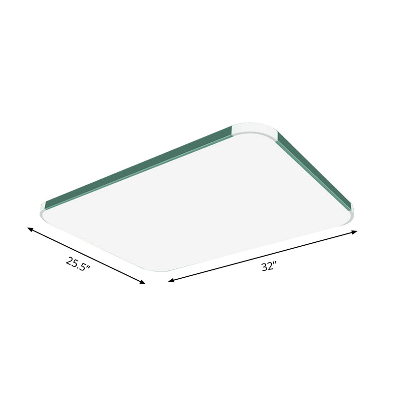 Geometric Flush Mount Lamp Macaron Acrylic Pink/Yellow/Blue LED Flush Mount Lamp, 12"/15"/17" Wide in White/Warm