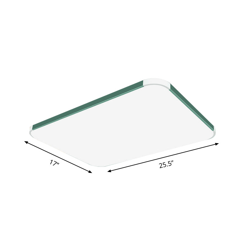 Geometric Flush Mount Lamp Macaron Acrylic Pink/Yellow/Blue LED Flush Mount Lamp, 12"/15"/17" Wide in White/Warm