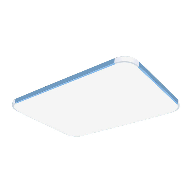 Geometric Flush Mount Lamp Macaron Acrylic Pink/Yellow/Blue LED Flush Mount Lamp, 12"/15"/17" Wide in White/Warm