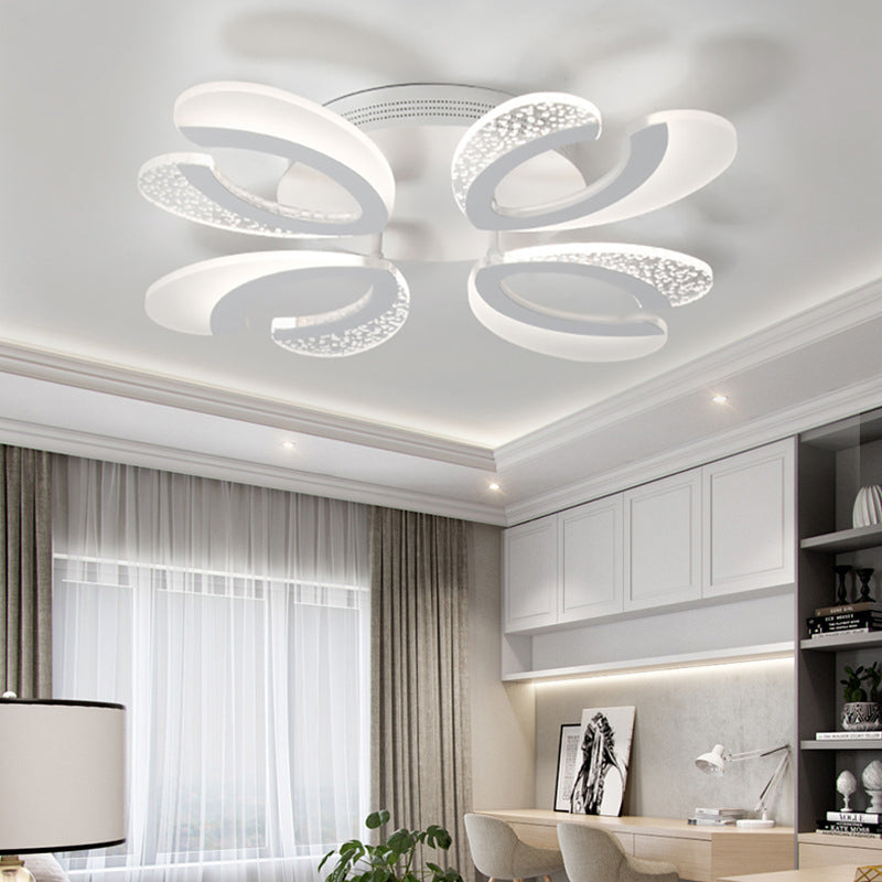 Montaje de altura de montura de V en forma de V claro Luz LED contemporánea 4/6/9 Luces acrílicos Luz de techo acrucado en luz cálida
