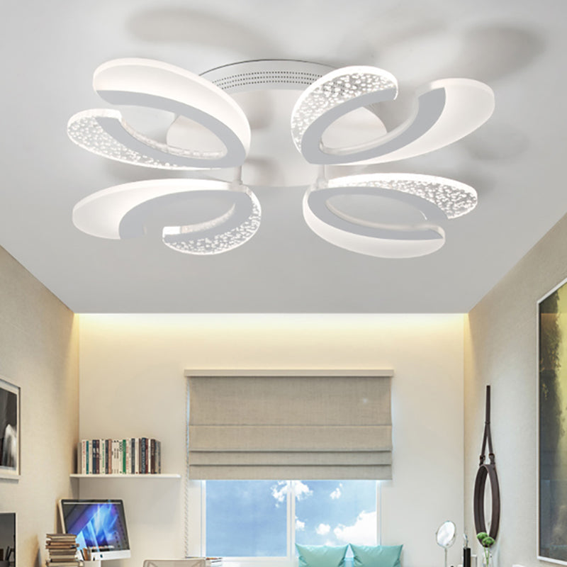 Montaje de altura de montura de V en forma de V claro Luz LED contemporánea 4/6/9 Luces acrílicos Luz de techo acrucado en luz cálida
