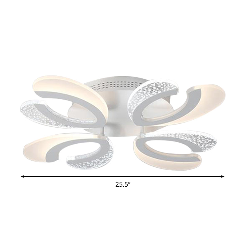 Lumière LED à chasse à lame en forme de V transparente et blanche