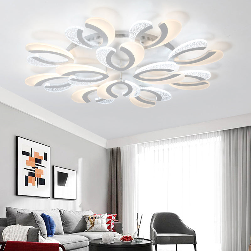 Montaje de altura de montura de V en forma de V claro Luz LED contemporánea 4/6/9 Luces acrílicos Luz de techo acrucado en luz cálida