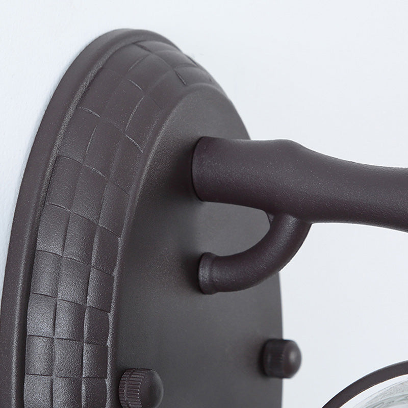 Käfigkäpsen -Glaswand -Lampe Industrielle Einzelbirne Außenleuchte in Schwarz/Bronze, 5,5 "/6"/8 "breit