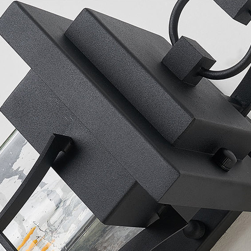 Klares Glas schwarzes Wandleuchter Leichtquadrat/Rechteck 1-leichte Küstenwandlampenleuchte mit Eisenkäfig