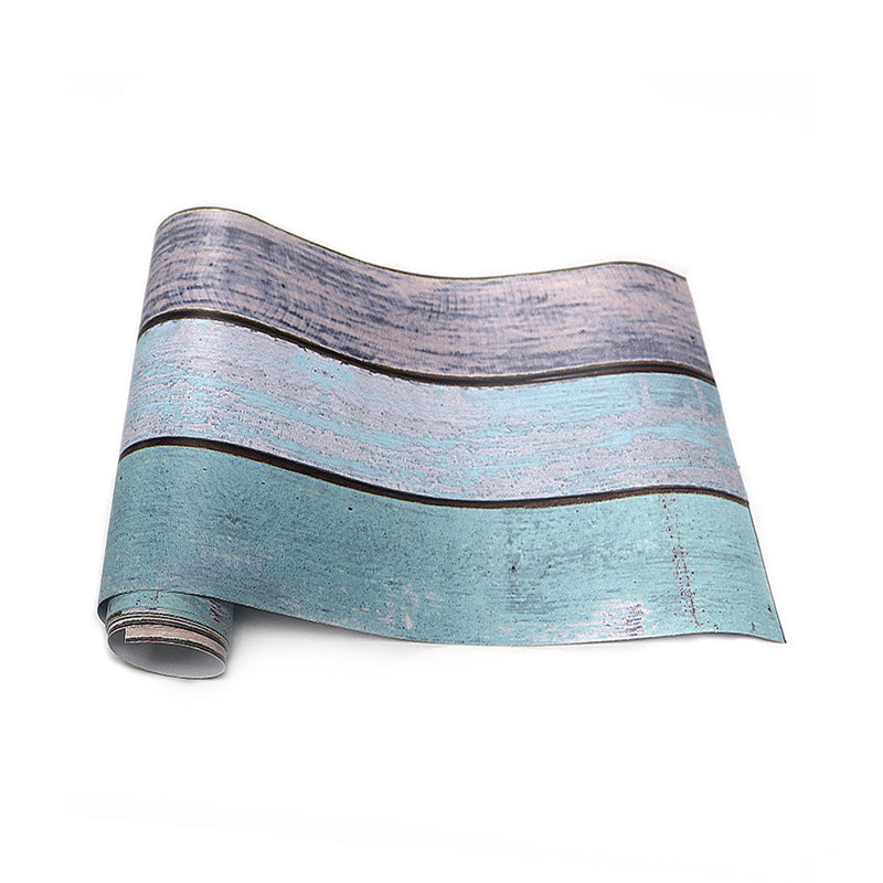 Removable Faux Wood Wallpaper 10' L x 12" W Country Style Wall Art for Living Room