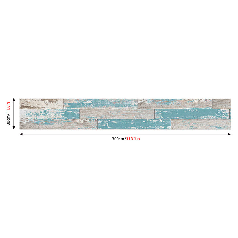 Self-Stick Blue Rustic Wallpaper Roll 9.7-sq ft Reclaimed Barn-Wood Wall Covering for Dining Room