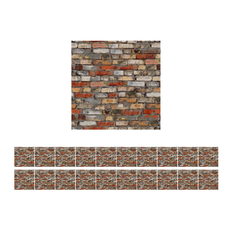 Red Brown Distressed Brick Wallpapers Stick On Rustic Dining Room Wall Decor (20 Pcs)