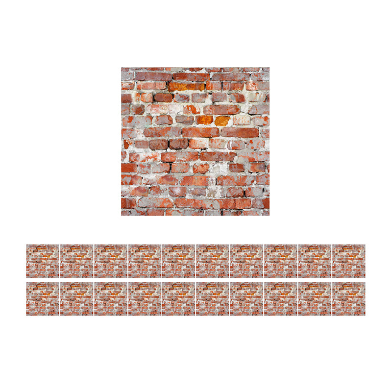 Rustic Aged Brick Look Wallpaper Panel Set Red-Brown Bedroom Wall Art, 8.6-sq ft, Self Sticking