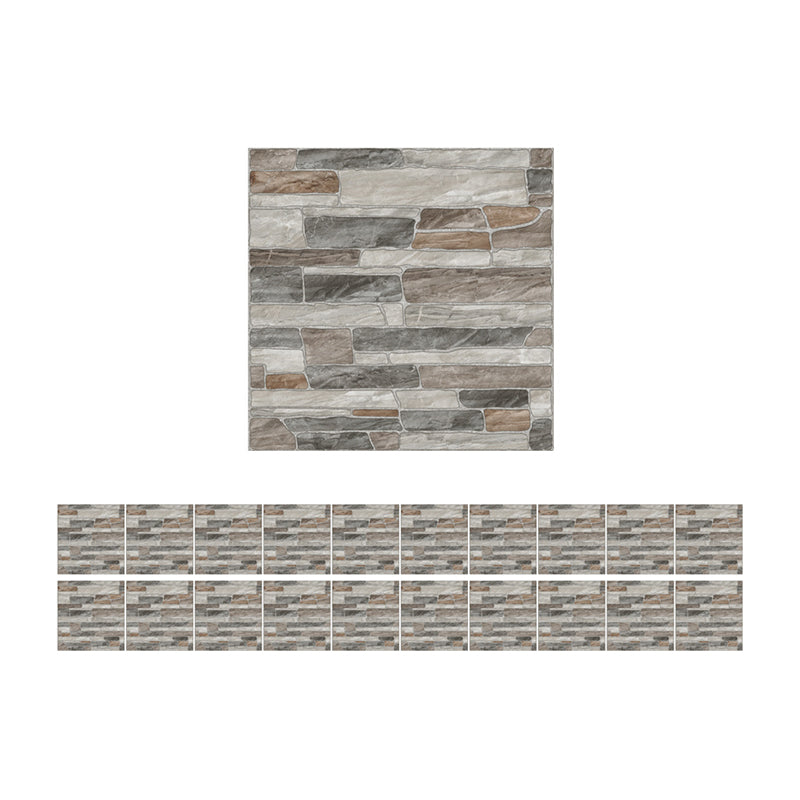 Grey Stone Wallpaper Panels Adhesive Rural Restaurant Wall Covering, 8' L x 8" W