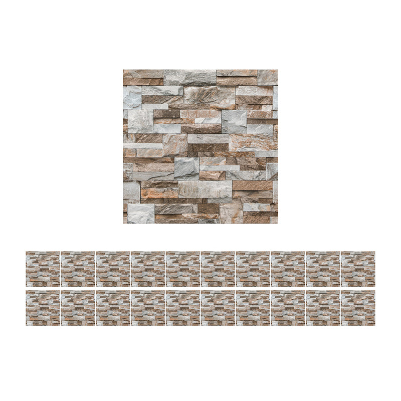 Country Marble Rock Stick Wallpaper Panel for Washroom 8' x 8" Wall Decor in Brown