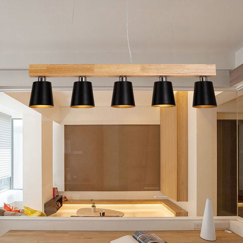 Lampada a sospensione a sospensione a 3/5 luci a 5 luci, lampada a goccia di ferro moderna in nero/bianco con cavo regolabile