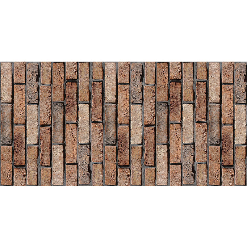 Brown Brick Self Adhesive Wallpaper Construction Rustic Removable Wall Art for Kitchen