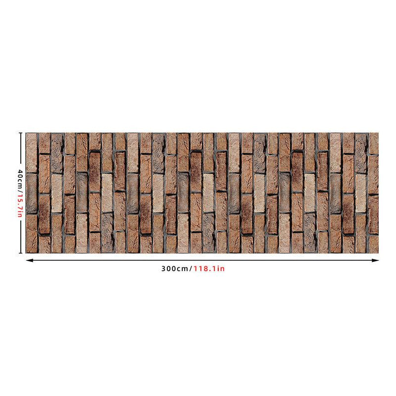 Brown Brick Self Adhesive Wallpaper Construction Rustic Removable Wall Art for Kitchen